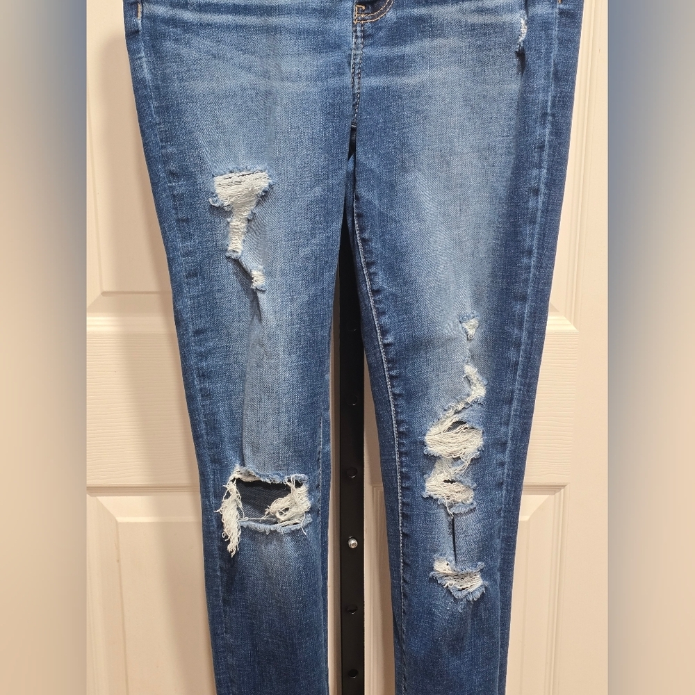 BKE Parker Distressed High Rise Skinny Blue Jeans Size 26 - Picture 2 of 12